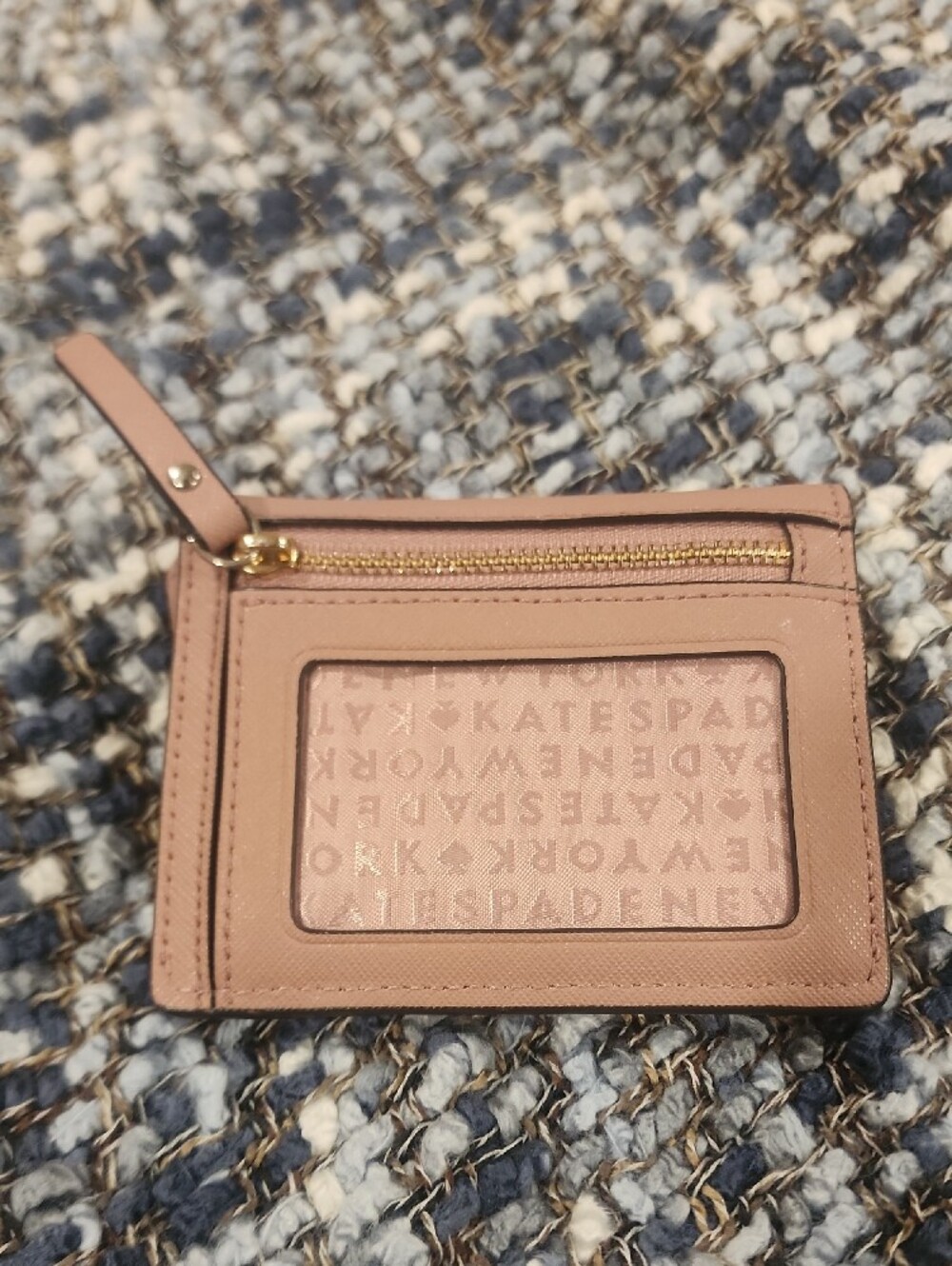 kate spade Pink Leather Compact Flap Wallet with Gold Plate -Mauve Color - Picture 2 of 5